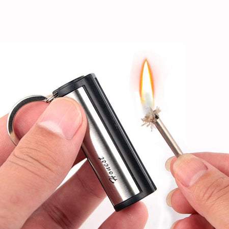 Survival Permanent Match Fire Starter Keychain