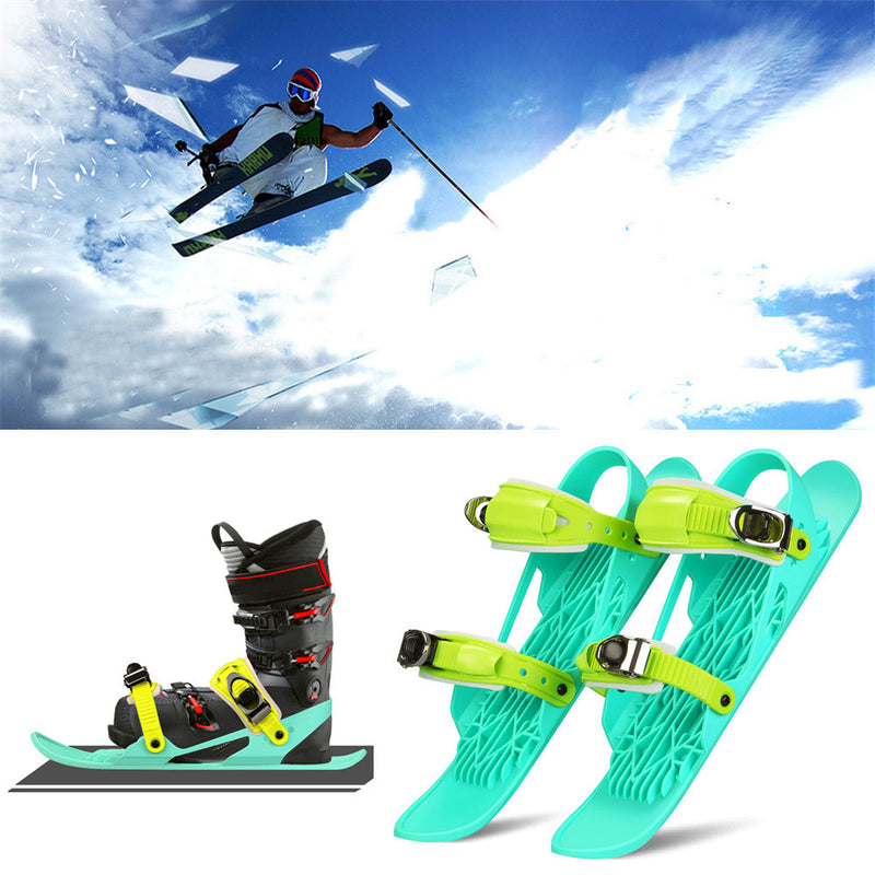Mini Ski Skates Portable Short Skiboard Adjustable Skates Shoes For Snow