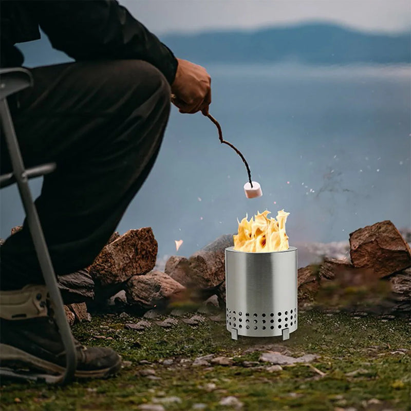 Mini Smokeless Tabletop Fire Pit Camping Stove Stainless Steel